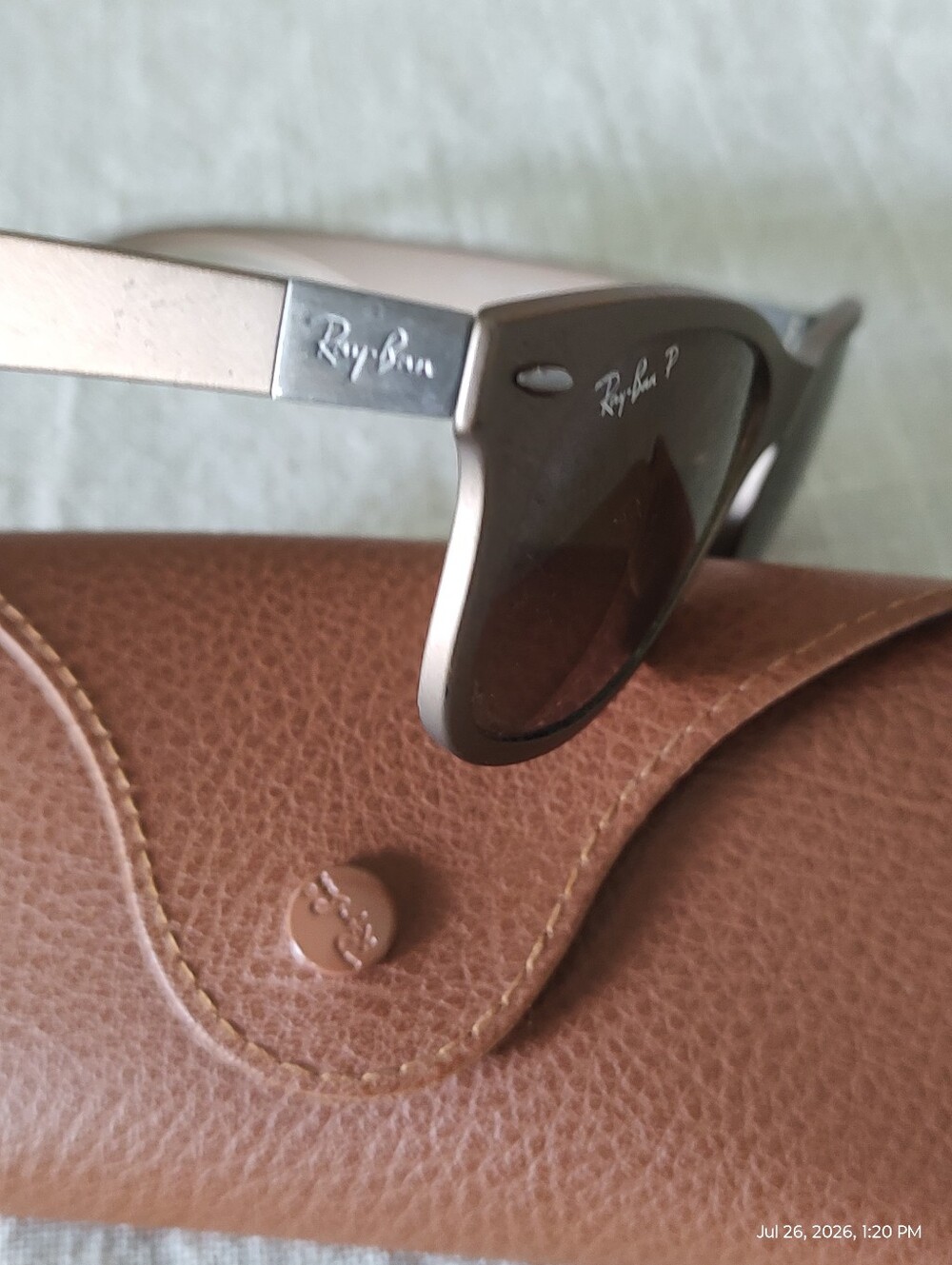 Ray-Ban Matte Brown Frame Polarized Sunglasses with Brown Case - Picture 8 of 9